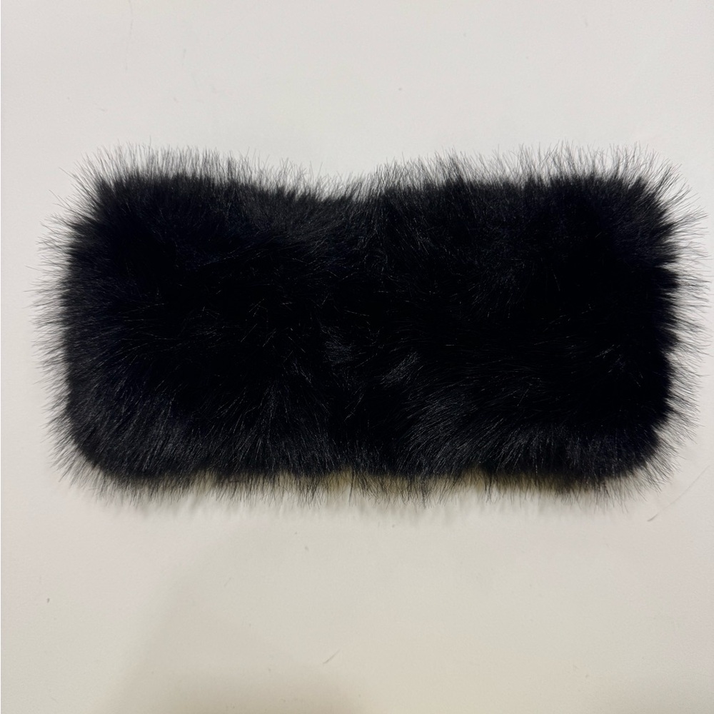 Naked Wardrobe Elegant Black Faux Fur Headband